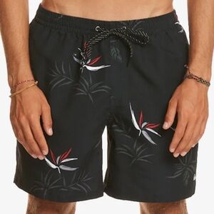 Quiksilver Everyday Mix 17” Volley Swim Trunks with Bird of Paradise Print